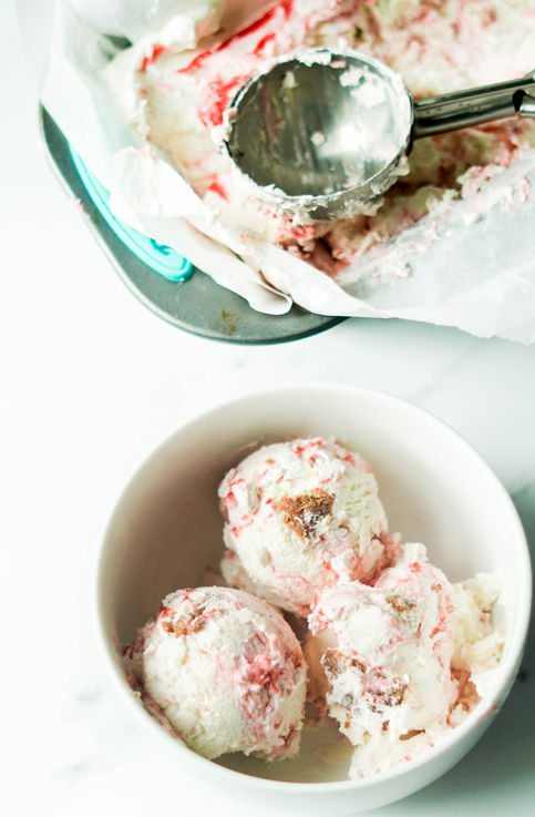 Granola Butter Raspberry Ice Cream